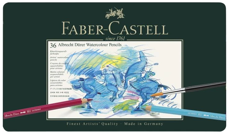 Spalvoti akvareliniai pieštukai Faber-Castell Albrecht Dürer, 36 spalvų