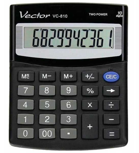 Vector VC-810 skaičiuotuvas su 10 skaitmenų ekranu