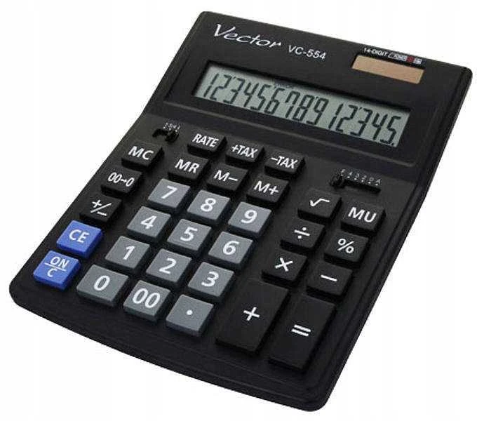 Vector VC-554x skaičiuotuvas su pilkais mygtukais