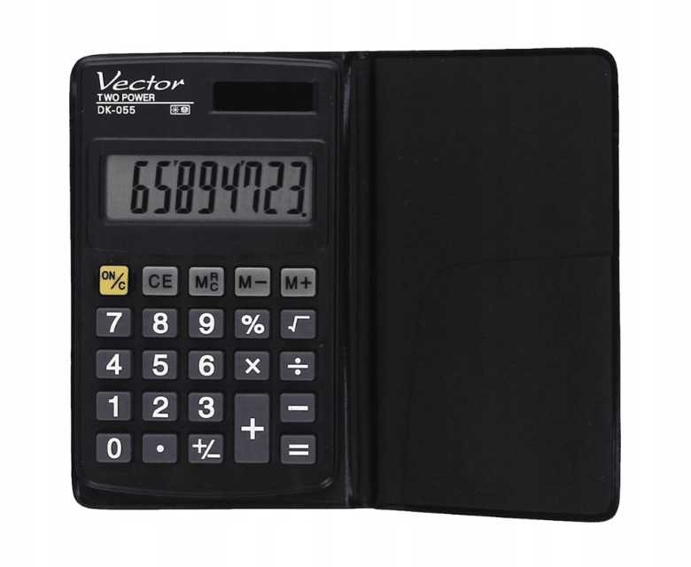 Men's Vector Vector DK-055 Pocket Calculator, Juodas