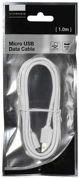 Micro USB Laidas - Vivanco USB Į MicroUSB Laidas 1,0 M, Baltas