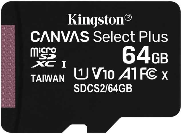 Atminties kortelė Kingston Canvas Select Plus MicroSDXC, 64 GB, su SD adapteriu