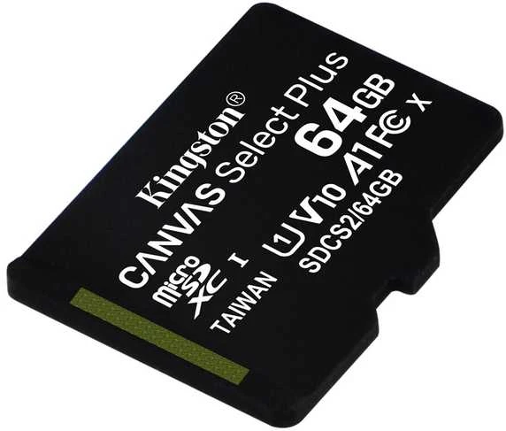 Atminties kortelė Kingston Canvas Select Plus MicroSDXC, 64 GB, su SD adapteriu