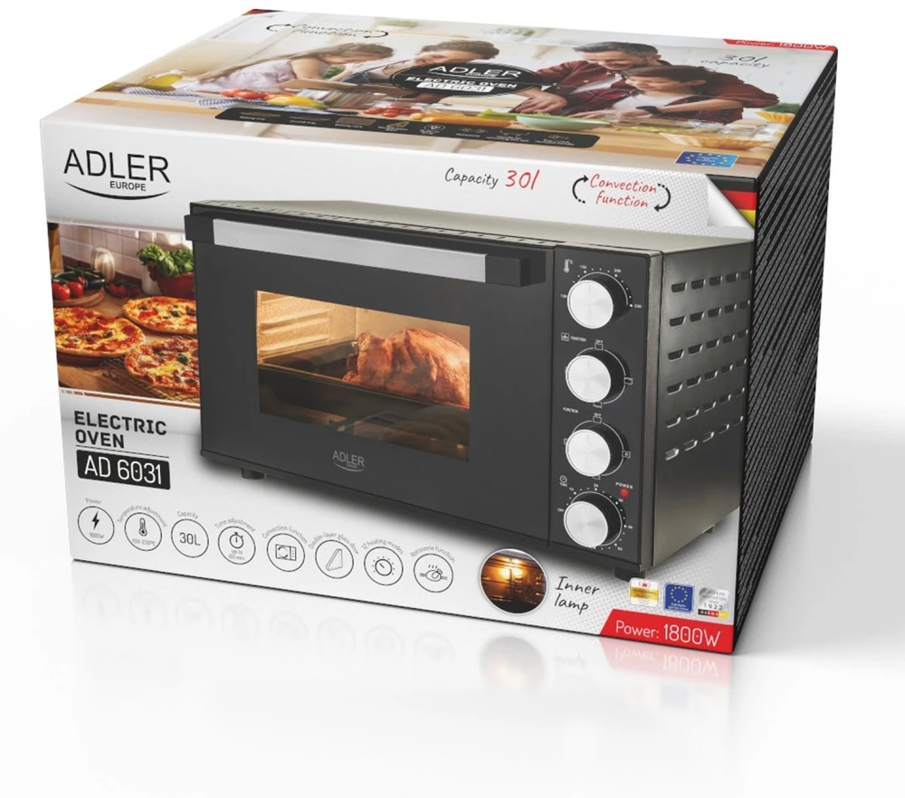 Mikrobangų krosnelė Elektrinė orkaitė ADLER AD-6031 30L