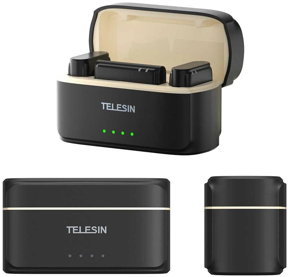 TELESIN belaidis mikrofonas su kaklaraiščiu + išorinė baterija telefonams (USB-C)