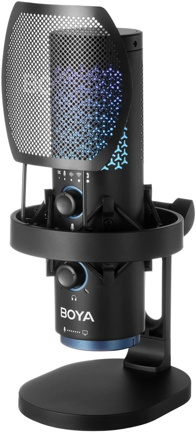 Mikrofonas - Boya K5 USB 48 kHz 24 bitų Kardioidinis RGB Juodas