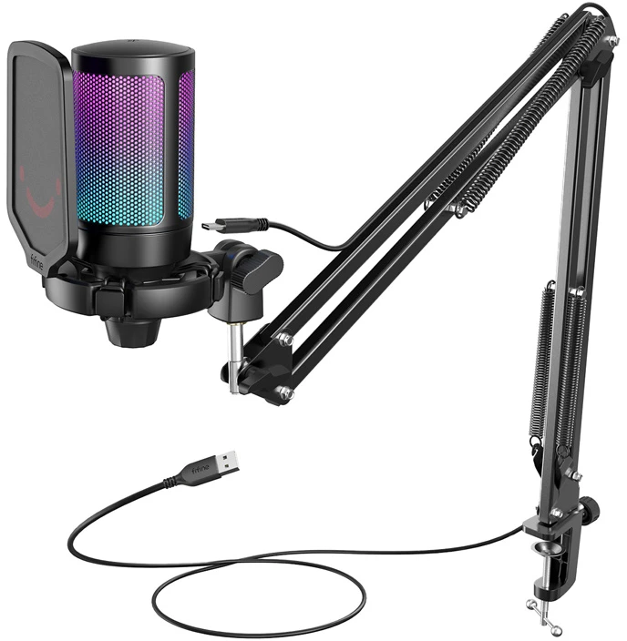 Fifine Technology FIFINE AmpliGame A6T RGB Juodas (Juodas) Kondensatorinis Mikrofonas