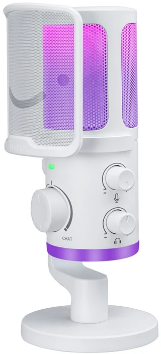 Mikrofonas - Fifine AM6 USB kondensatorinis kardioidinis RGB baltas