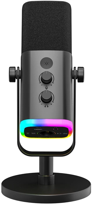 FIFINE AmpliGame AM8 laidinis mikrofonas su RGB apšvietimu USB/XLR