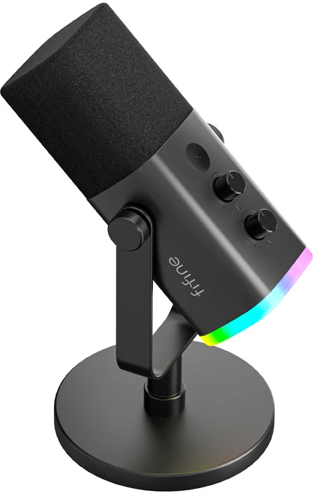 FIFINE AmpliGame AM8 laidinis mikrofonas su RGB apšvietimu USB/XLR
