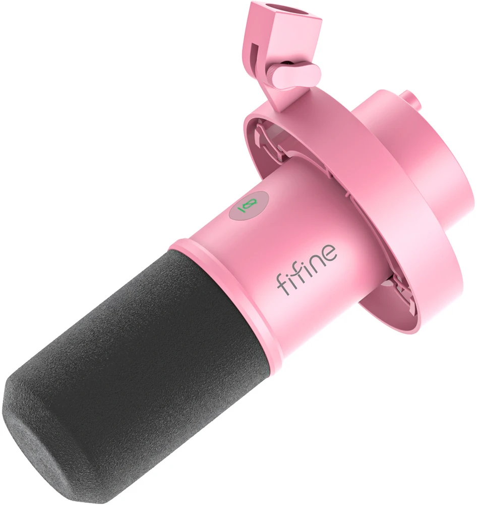 Mikrofonas - Fifine K688P Dinaminis USB-C/XLR, Kardioidinis, Realaus Laiko Stebėjimas, Rožinė