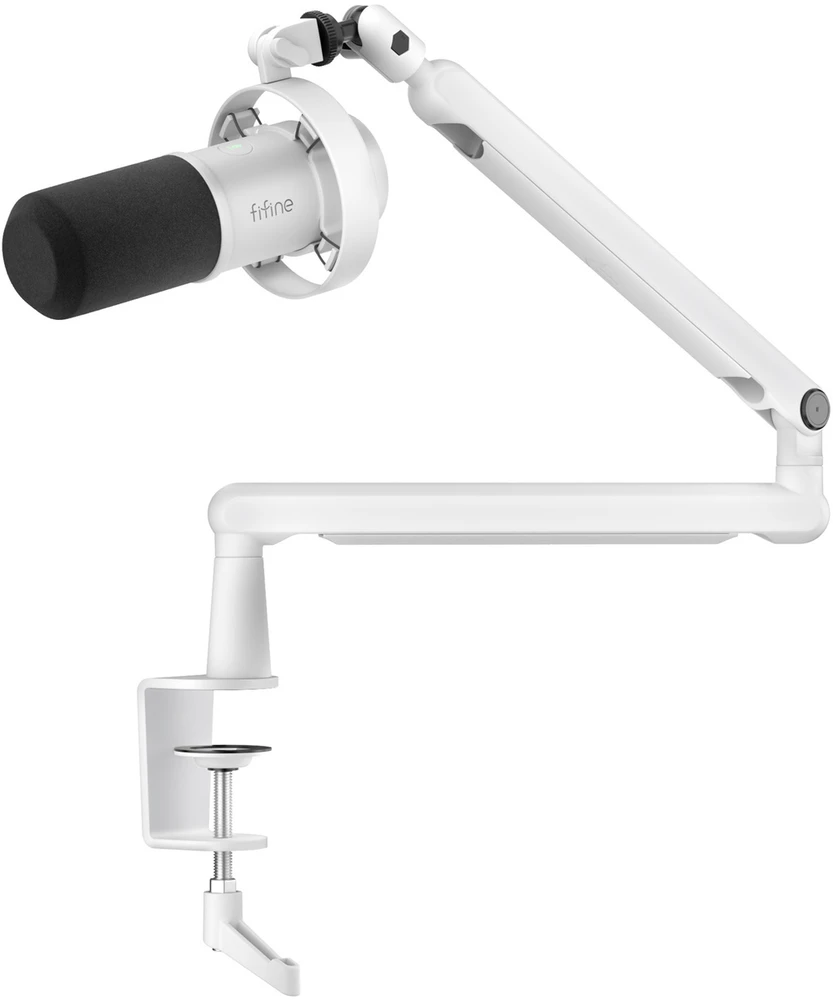 Mikrofonas - Fifine T688W Dinaminis Kardioidinis USB-C/XLR, Garso Kontrolė, Balta
