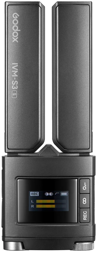 Mikrofonas - Godox IVM S3 Stereo On Camera Microphone, dual mics, 15h battery