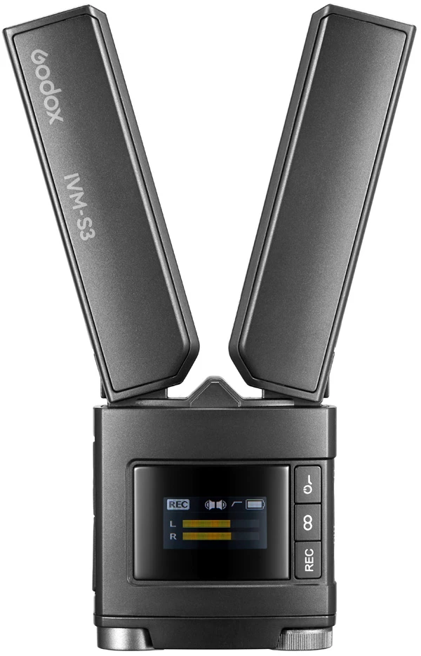 Mikrofonas - Godox IVM S3 Stereo On Camera Microphone, dual mics, 15h battery