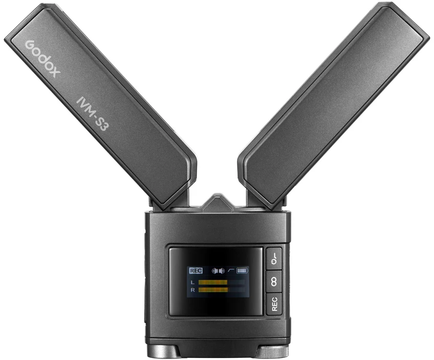 Mikrofonas - Godox IVM S3 Stereo On Camera Microphone, dual mics, 15h battery
