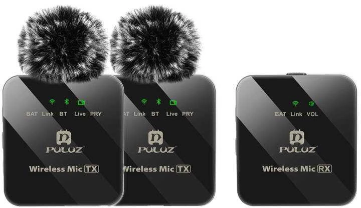 Belaidis Lavalier mikrofonas PULUZ 2 TX + 1 RX