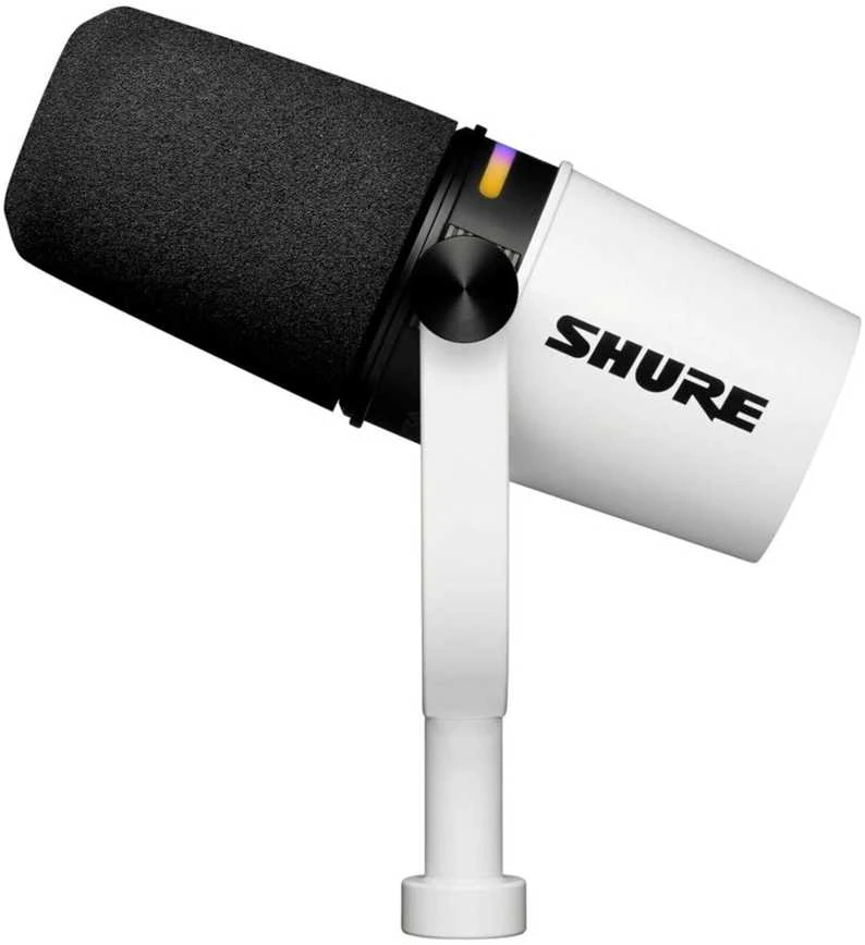Shure MV7+-W - žodinis/balsinis mikrofonas su XLR/USB-C jungtimi, baltas