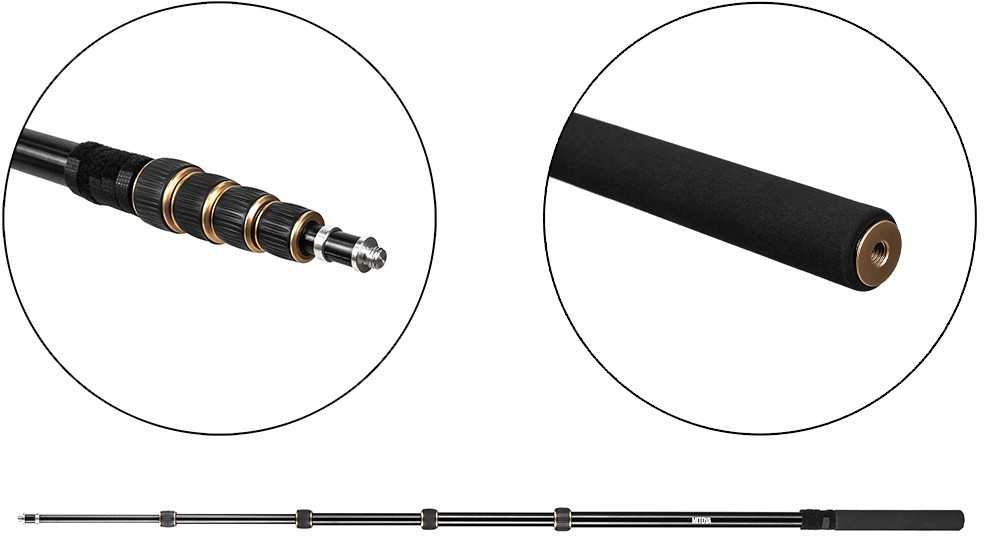 Mikrofono Laikiklis - MITOYA Q308M 70-300cm 16mm 3/8''