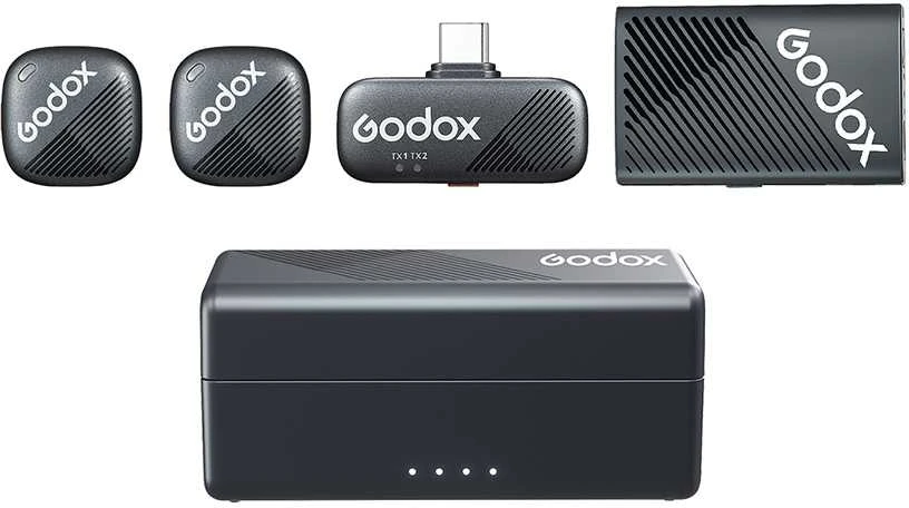 Mikrofono sistema - Godox Cube C Combo Kit2 2.4GHz belaidis, 40h baterija
