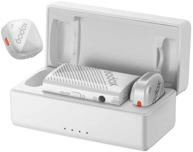 Mikrofono sistema - Godox Cube C Kit2 2 siųstuvai, 300m nuotolis, 24-bit audio balta