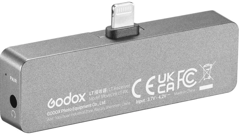 Mikrofono sistema - Godox MoveLink LT2 Lightning belaidis siųstuvas ir imtuvas