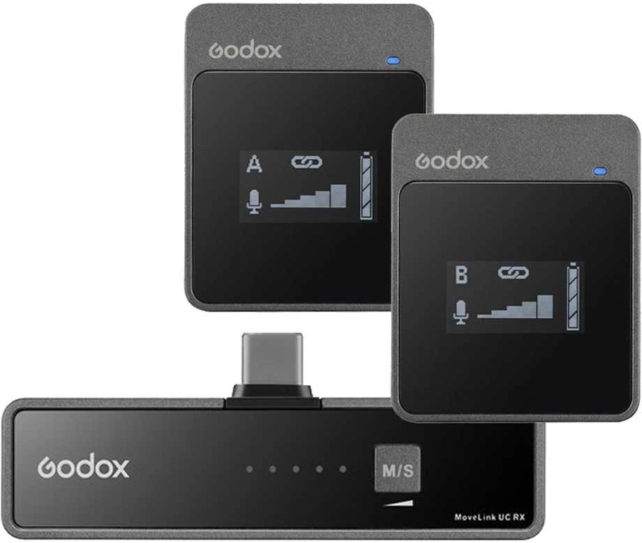 Mikrofono sistema - Godox MoveLink UC2 USB C belaidė mikrofono sistema su 2 siųstuvais