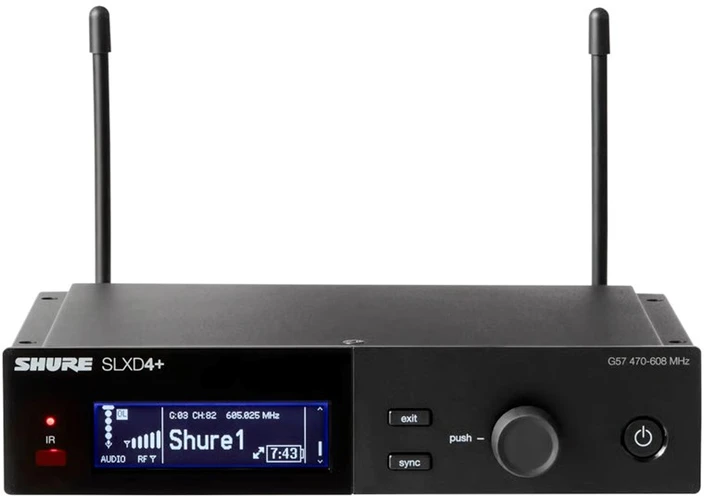 „Shure SLXD24+E/B58-G65“ – skaitmeninė belaidė sistema su rankiniu siųstuvu/mikrofonu (470–606 MHz)