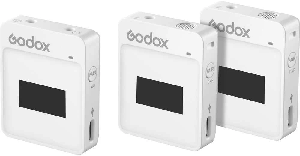Mikrofonų sistema - Godox MoveLink II M2 Wireless, 2 siųstuvai, 100m nuotolis, balta