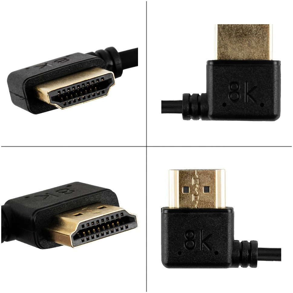Mitoya HDMI Laidas - 30cm Kampinis HDMI į Micro HDMI 8K @ 60Hz, 4K @ 120Hz
