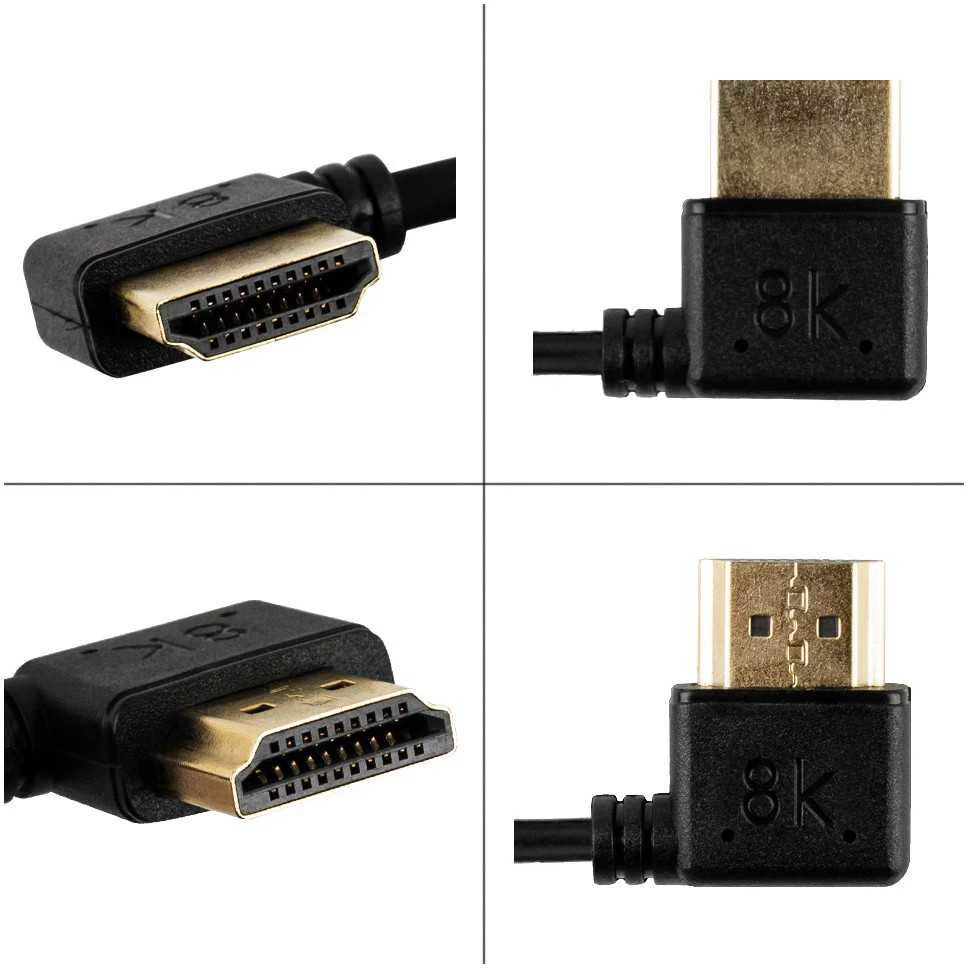 HDMI į Micro HDMI jungčių detalių koliažas
