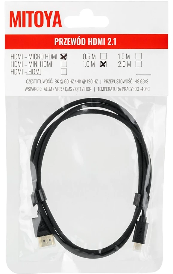 Mitoya HDMI Laidas - HDMI į Micro HDMI 8K 60Hz 4K 120Hz 48Gbps