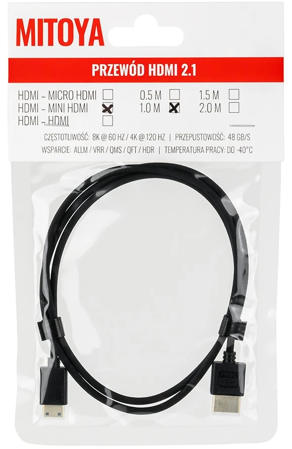 Mitoya HDMI Laidas - HDMI į Mini HDMI 8K 60Hz 4K 120Hz 48Gbps