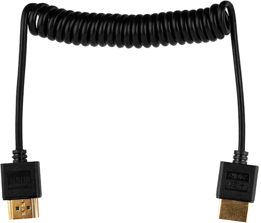 Mitoya HDMI Laidas - HDMI Laidas 50cm Spiralinis HDMI į Micro HDMI 8K 60Hz 4K 120Hz