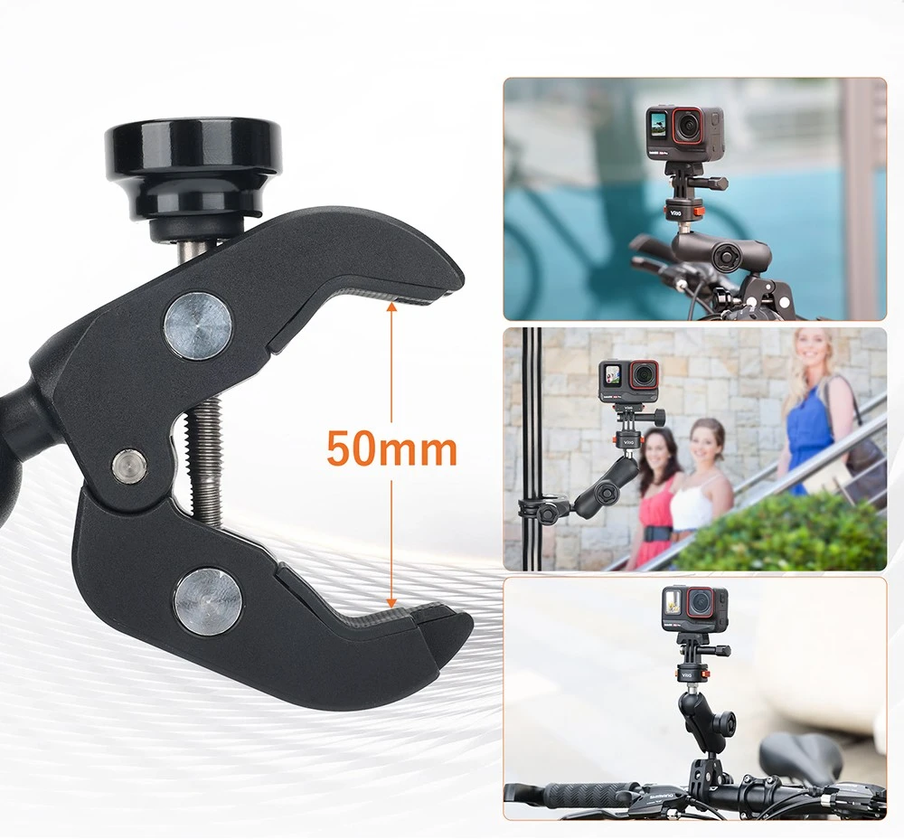 Mitoya Kameros Laikiklis - VRIG AC16 Universal Clamp for Action Cameras 12-50mm