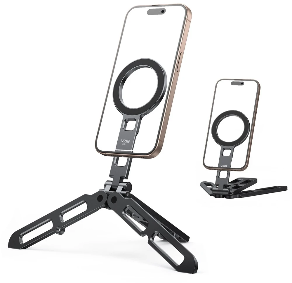 Mitoya Stovas - VRIG MG-21 Mini MagSafe Aliuminis Sulankstomas 21cm iPhone'ui