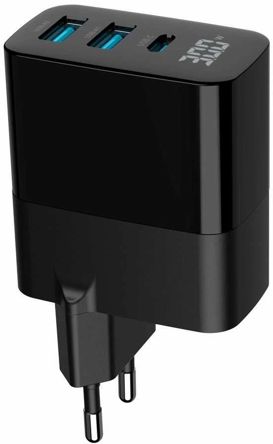 Gembird TA-UC-PDQC30LCD-BK-02 mobiliųjų įrenginių įkroviklis Universalus Juodas AC Greitas įkrovimas Vidaus patalpoms