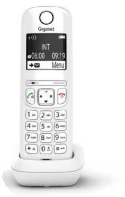 Belaidis telefonas - Gigaset AS690 14h Pokalbių Laikas 100 Telefonų Sąrašas Balta