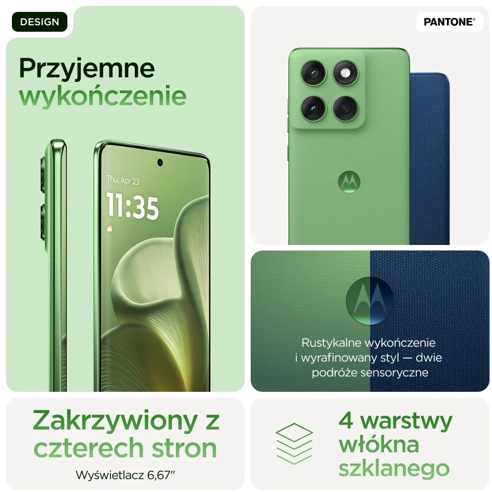 „Motorola edge 60“ 16,9 cm (6,67 colio) dviejų SIM kortelių „Android 15“ 5G USB C tipo 12 GB 512 GB 5200 mAh Žalias
