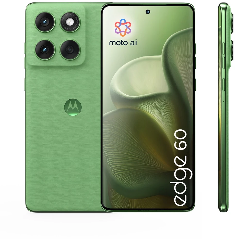 „Motorola edge 60“ 16,9 cm (6,67 colio) dviejų SIM kortelių „Android 15“ 5G USB C tipo 12 GB 512 GB 5200 mAh Žalias