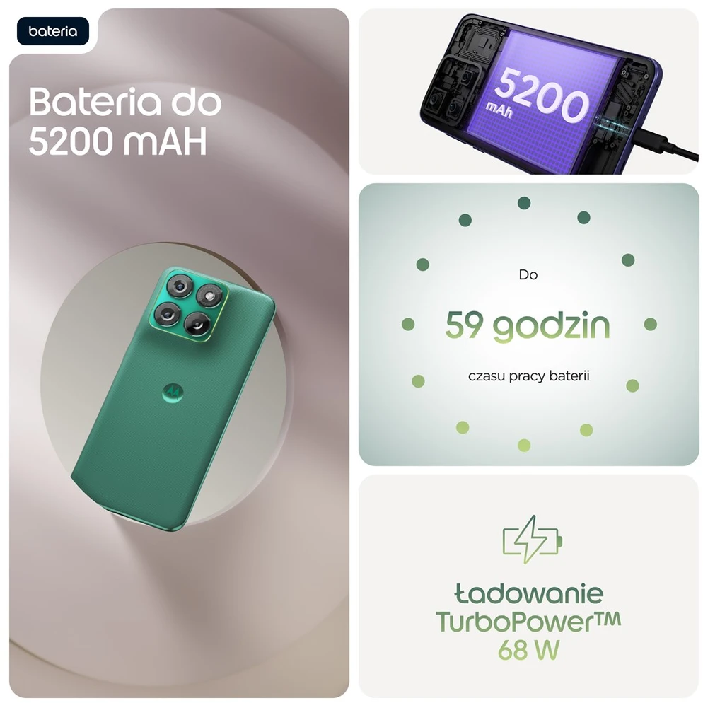 Išmanusis telefonas Motorola Edge 70 Fusion 8GB RAM 256GB Sporting Žalias
