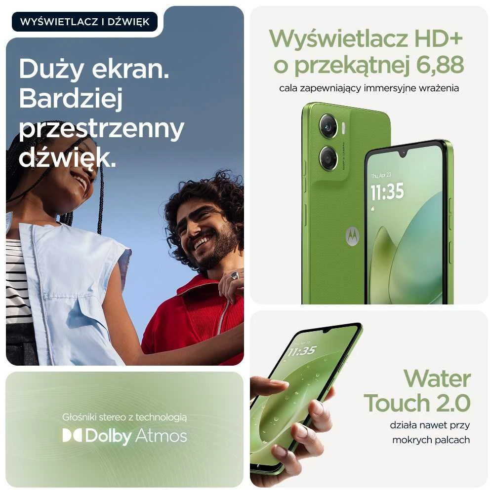 „Motorola Moto G06“ 17,5 cm (6,88 colio) Dviguba SIM kortelė „Android 15“ 4G USB C tipo 4 GB 256 GB 5200 mAh Žalias