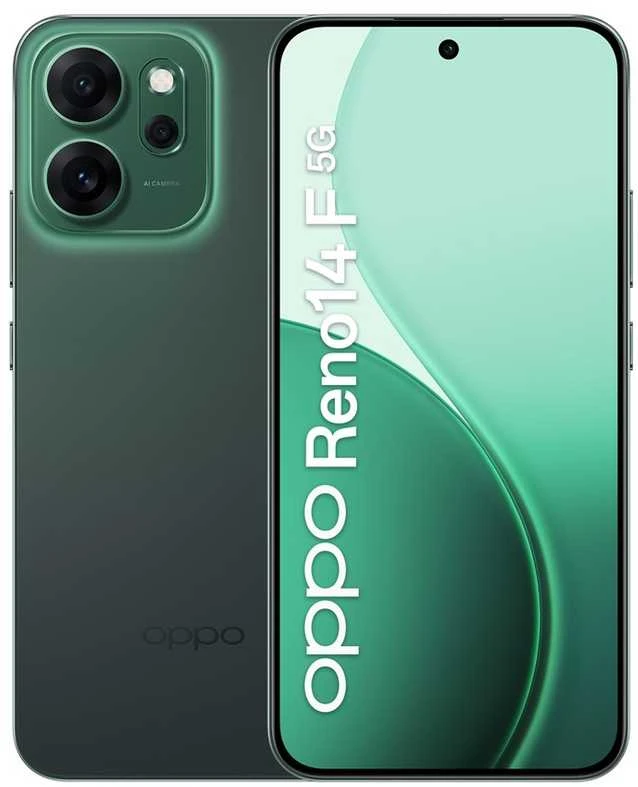 OPPO 14 F 5G Reno14 F 5G 16.7 cm (6.57") Dual SIM Android 15 USB Type-C 8 GB 256 GB 6000 mAh Žalias