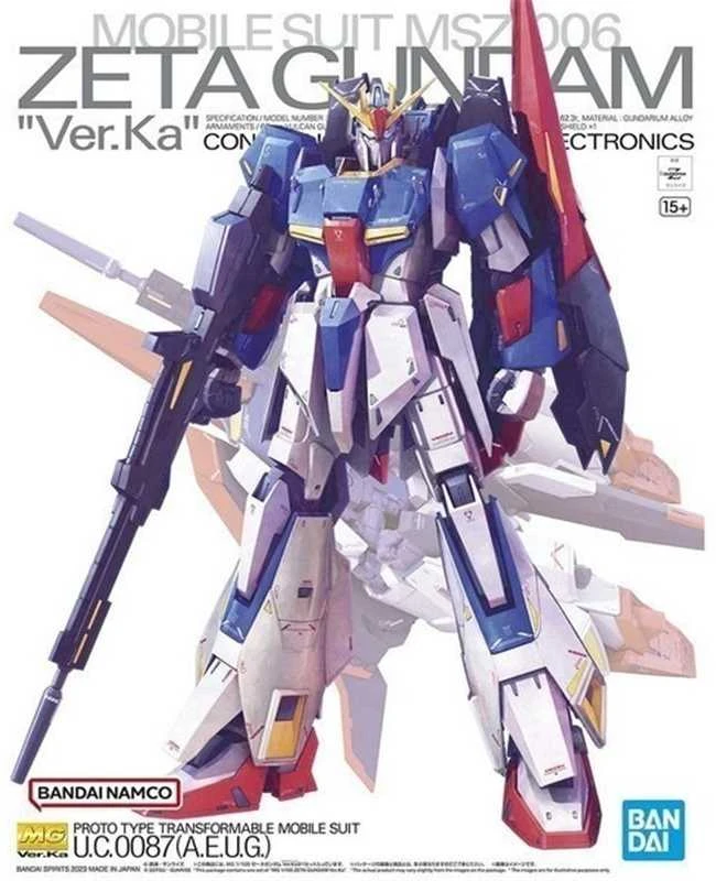 Kolekcinė Figūrėlė - Bandai MG 1/100 Zeta Gundam Ver.Ka Metalizuotas Paviršius