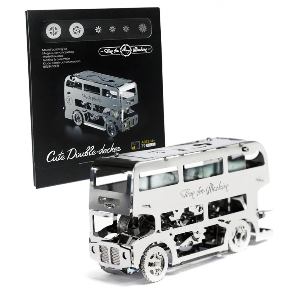 Time For Machine Cute Double-Decker - metalinio konstruktoriaus komplektas