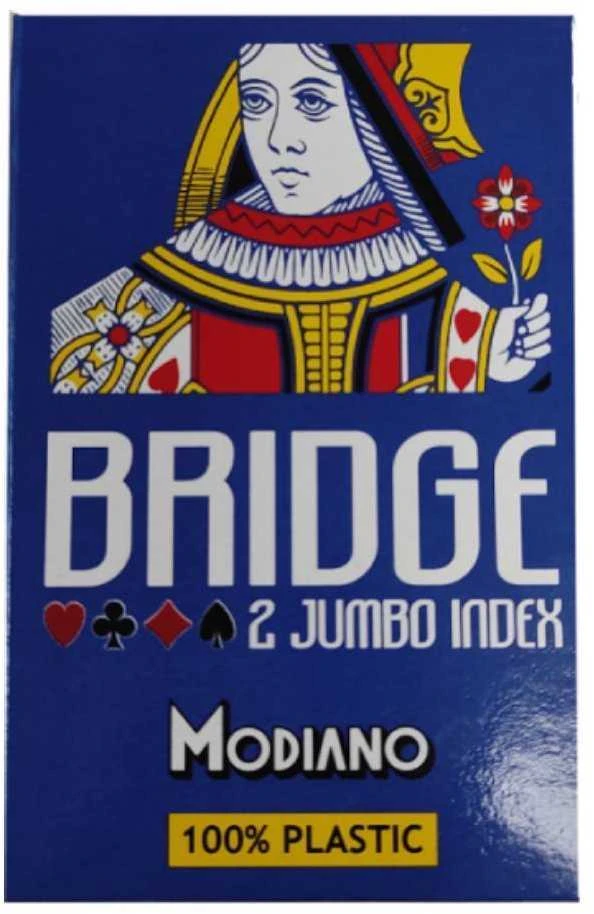 Modiano Bridge 2 Jumbo Index Žaidimo Kortos (Mėlynos)