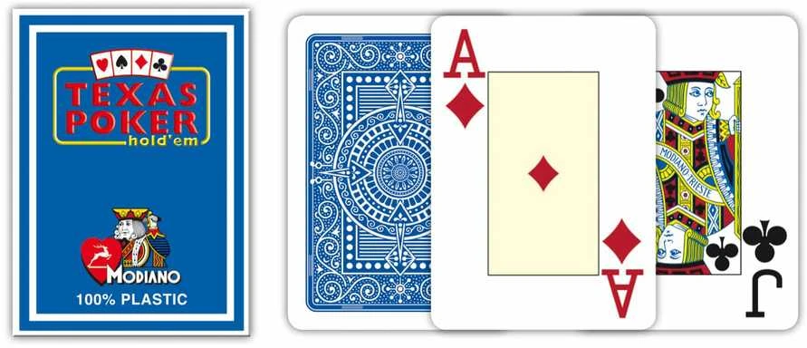 Modiano Texas Poker Hold Em Jumbo Index Žaidimų Kortos (Mėlynos)