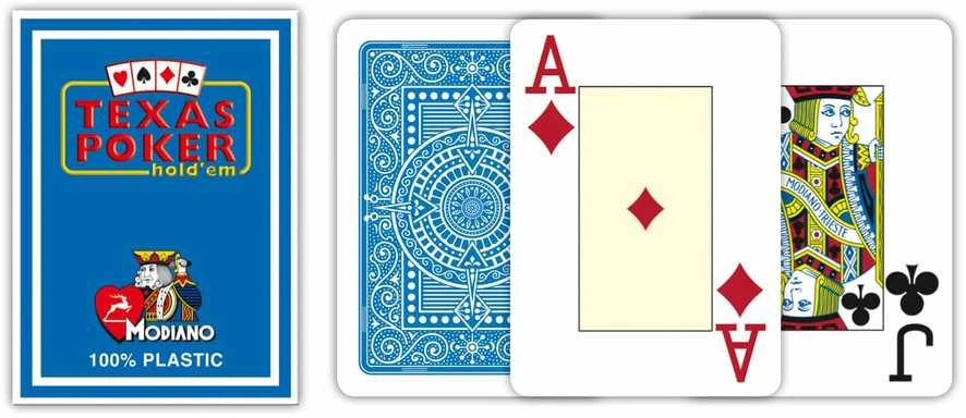 Modiano Texas Poker Hold Em Jumbo Index Žaidimų Kortos (Šviesiai Mėlynos)