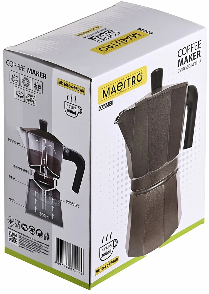 Kavos aparatas MAESTRO MR-1666-6-BROWN 6 cup Bronze