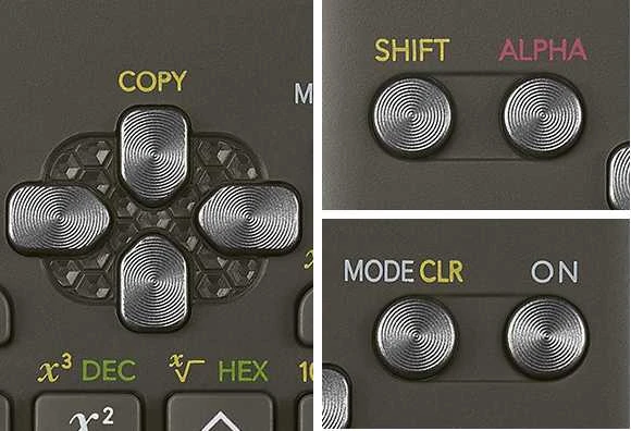 Casio FX-82MS-2 klaviatūros detalės