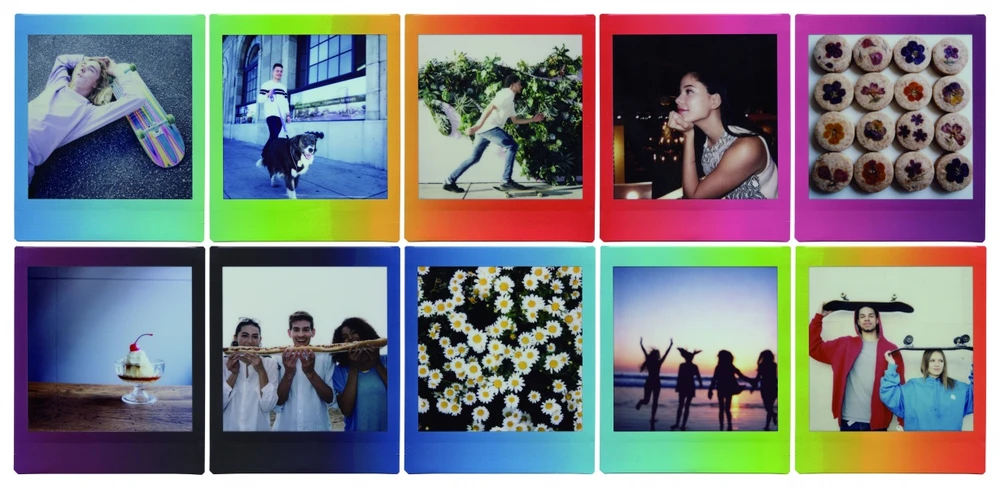 Fujifilm | Instax Square Rainbow (10) Momentinis filmas | 72 x 86 mm | 2,4 x 2,4 colio vaizdo sritis; 3,4 x 2,8 colio spausdinimo dydis | Kiekis 10